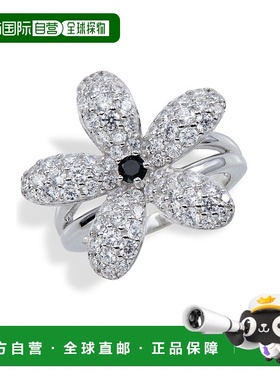 自营 savvy cie jewels纯银黑色尖晶石花朵-白色 美国奥莱直发