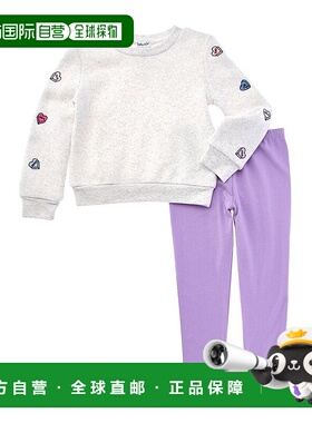 自营 splendid华丽的2件Dancing Hearts运动衫和紧身裤套装-紫色