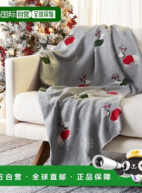 自营 safavieh雪橇铃枕头？或投掷-灰色/红色 美国奥莱直发