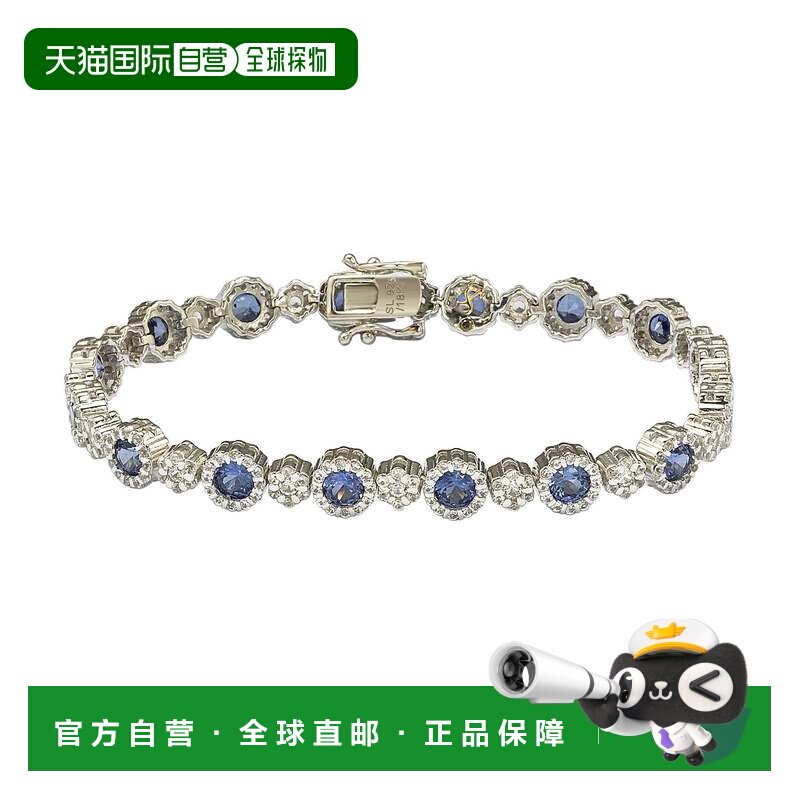 自营Suzy Levian 纯银蓝宝石和钻石口音手链 - 蓝色 美国奥莱直发