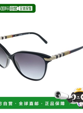自营Burberry BE 4216 30018G 女士猫眼太阳镜 - 黑色 美国奥莱直