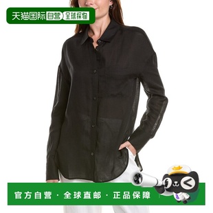 自营Onia Air Linen-Blend Boyfriend Shirt - black 美国奥莱直