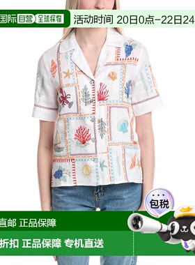 自营Johnny Was White Linen Shirt - white 美国奥莱直发