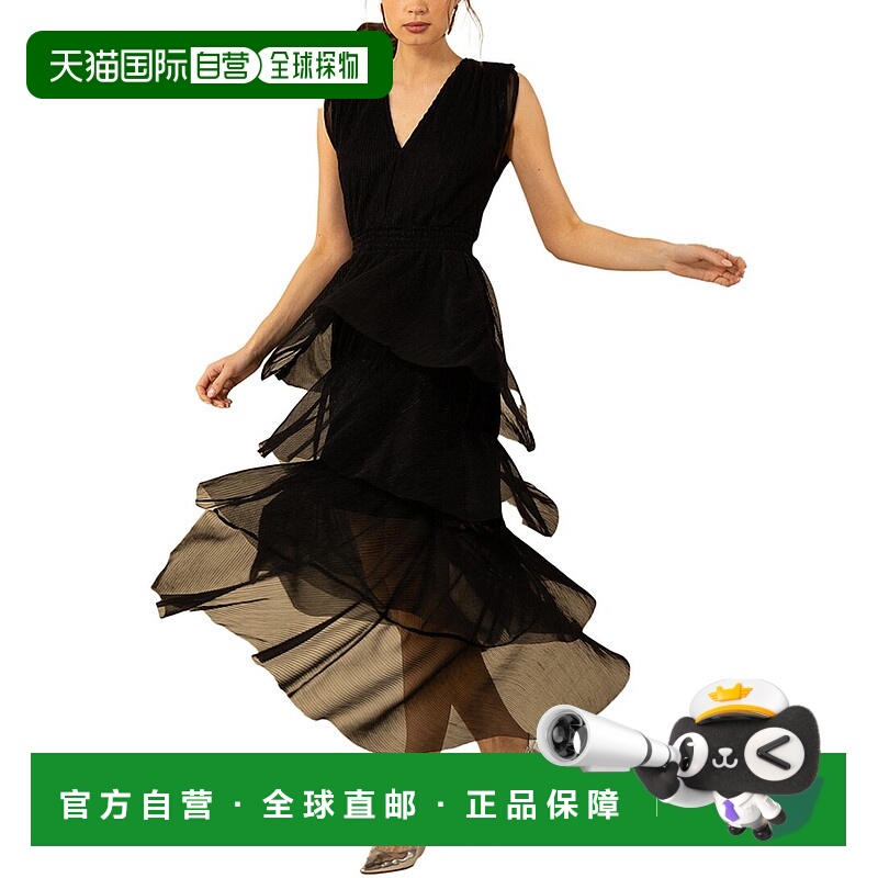 自营 Hale Bob Adelina无袖长裙-黑色 美国奥莱直发