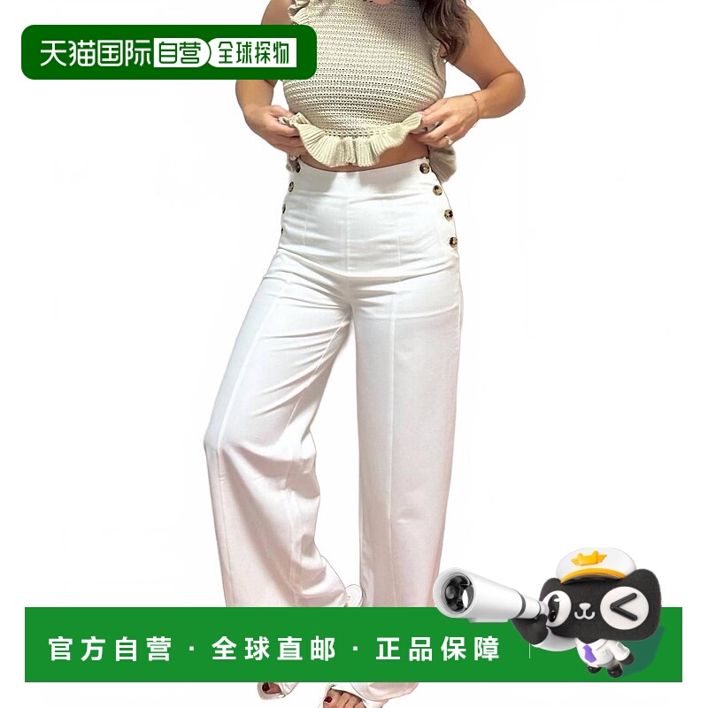自营foreGoldie Wide Leg Pants In Cream - cream 美国奥莱直发
