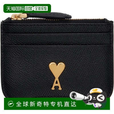 香港直邮潮奢 Ami Paris 女士 黑色 Paris Paris Zipped 卡包 USL