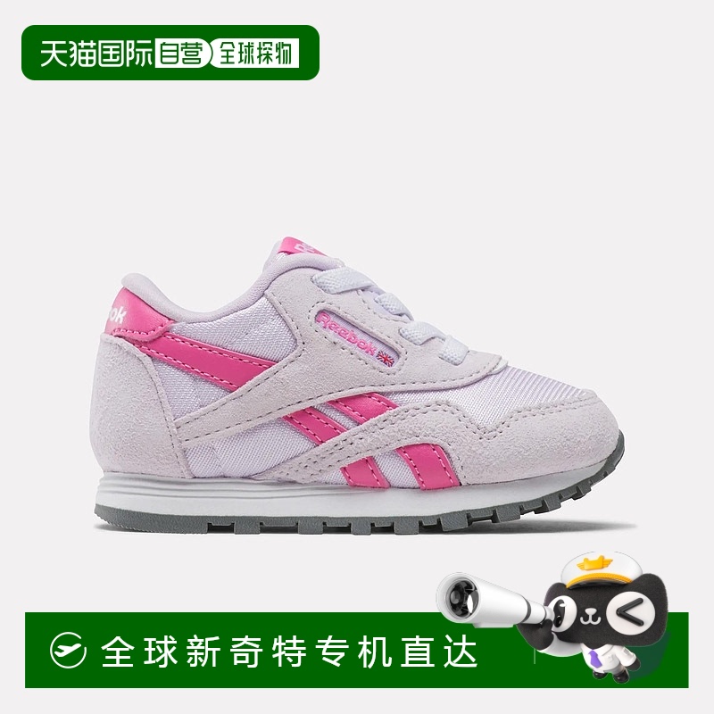自营 Reebok Cl尼龙婴幼儿鞋-数字闪光/真粉色/白色 【美国奥莱】
