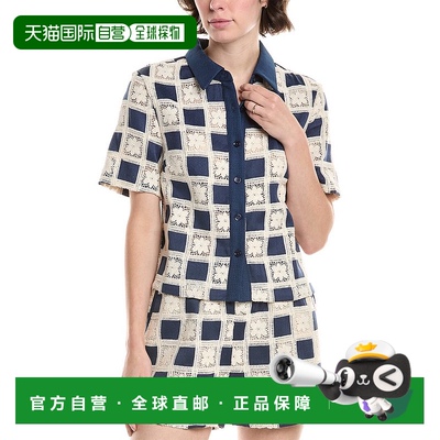 自营 Endless Rose Crochet Patchwork Shirt - blue 美国奥莱直