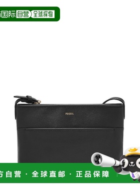 自营 Fossil 女士 Phoebe 皮革小号斜挎包 - 黑色 美国奥莱直发