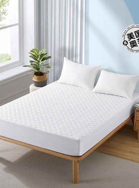 自营 puredownPURE DOWN 防水四叶草绗缝替代床垫保护套 - 白色