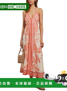 自营 Reiss Delilah印花Midi连衣裙-红色 美国奥莱直发