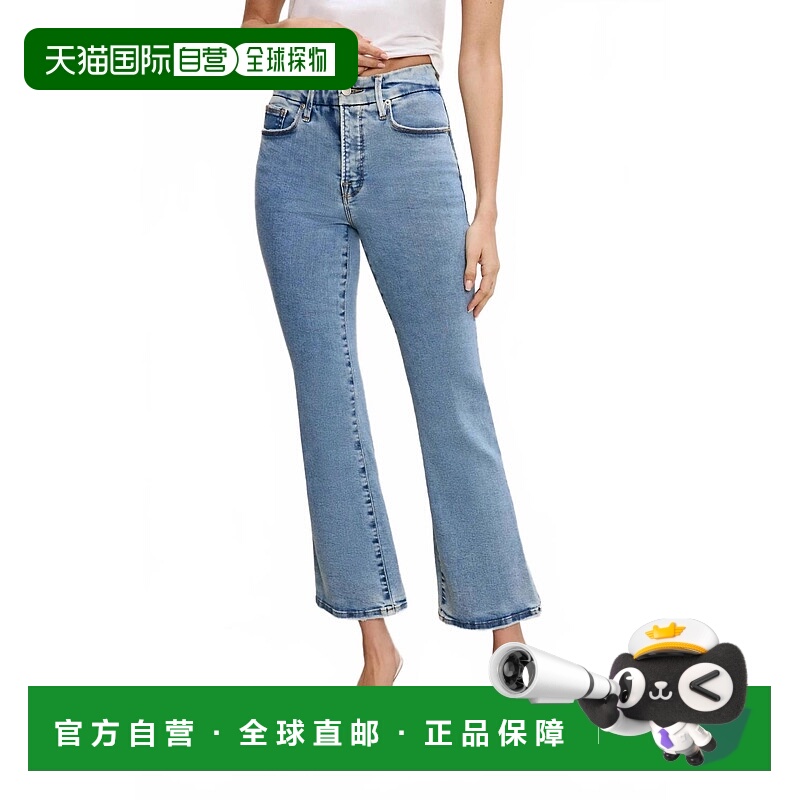 自营good americanGood Legs Crop Mini Boot Jean In Medium Blu