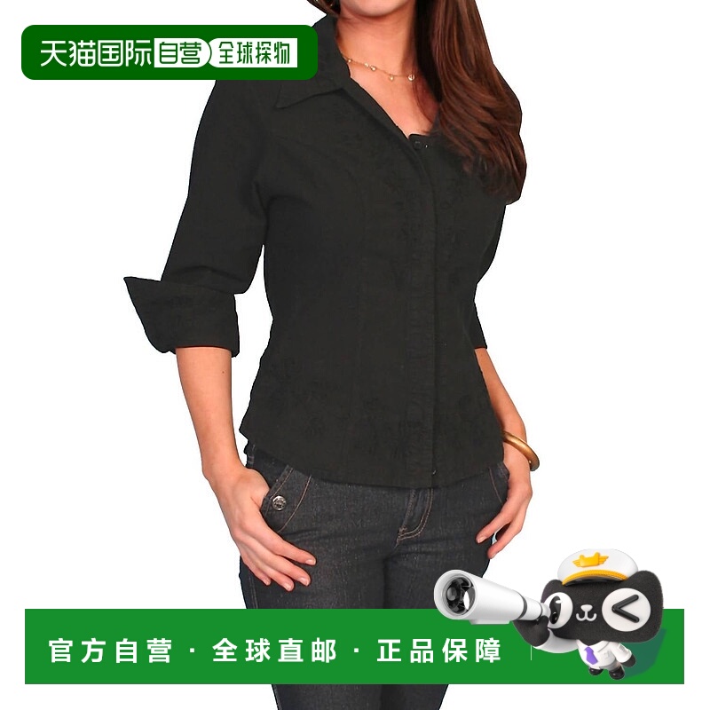 自营 scully黑色蕾丝前襟上衣-黑色 美国奥莱直发