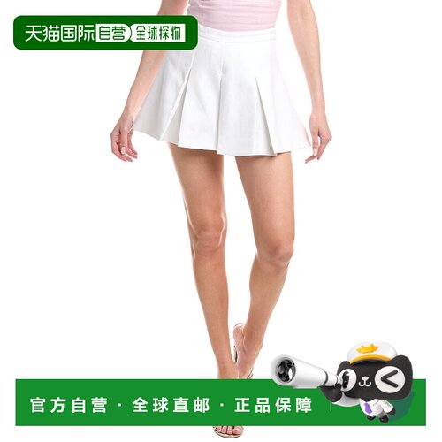 自营Bardot Helenia Pleated Linen Skort - white 美国奥莱直发