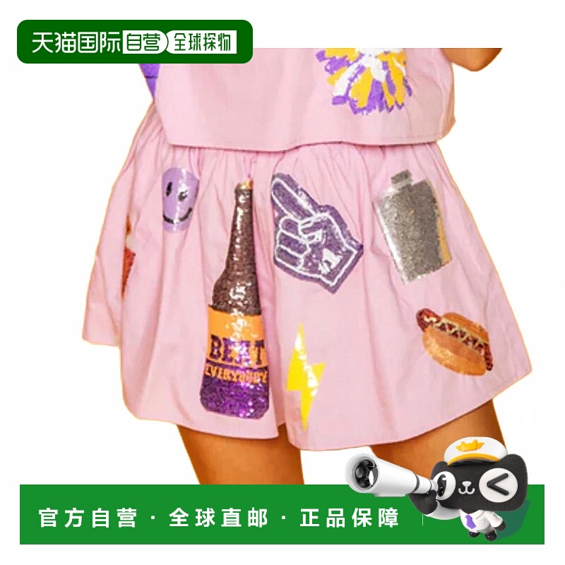 自营 queen of sparkles紫色图标短裤-紫色 美国奥莱直发