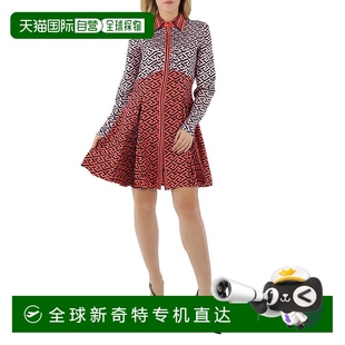 连衣裙 Greca Monogram丝绸Midi衬衫 糖果色 Versace女式 自营