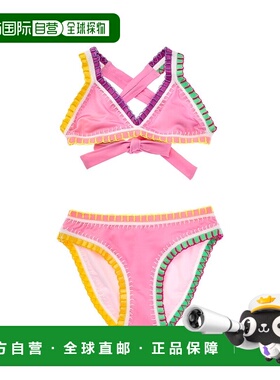 自营PQ Swim Rainbow Embroidered 2pc Bikini Set - pink 美国奥