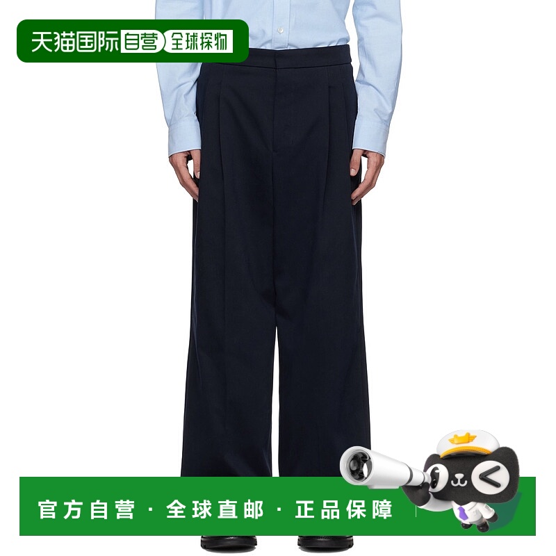 1h可退 香港直邮潮奢 Ami Paris 男士 海军蓝 Large Fit 长裤 HTR