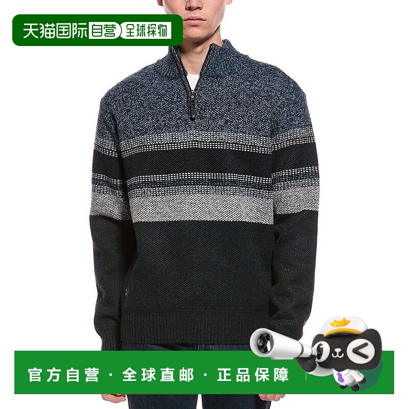 自营Point Zero Semi Fit 1/4-Zip Mock Neck Sweater - blue 美