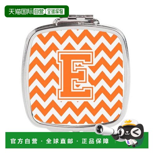 自营 Carolines Treasures CJ1046-ESCM 字母 E 雪佛龙橙色正品