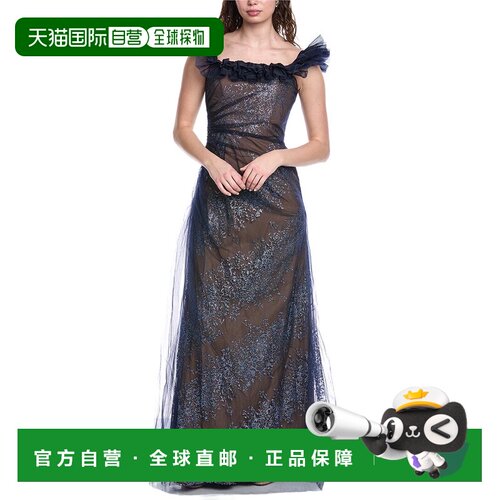 自营Rene Ruiz Glitter Gown - Blue 美国奥莱直发连衣裙礼服长裙