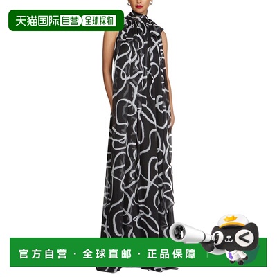 自营Halston Lyle Chiffon Gown - Black 连衣裙美国直发奥莱