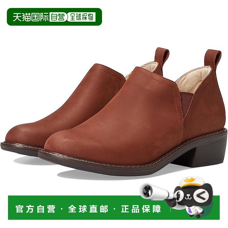 自营Alegria Merle Boots女式美国6.5棕色皮革防滑块跟鞋KHD1527-