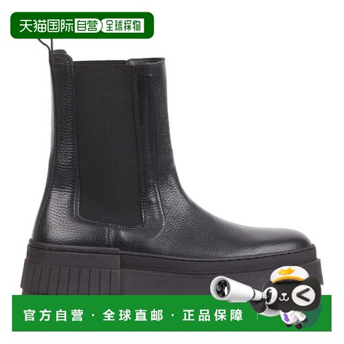 自营tommy hilfiger黑色条纹切尔西皮靴-黑色 美国奥莱直发