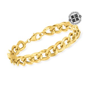 自营Ross-Simons 意大利 14kt 黄金路缘链手链 - 8 英寸 美国奥莱
