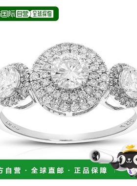 自营vir jewels1.30 克拉圆形实验室培育钻石订婚戒指 77 颗宝石
