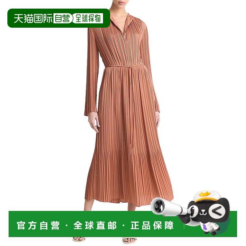 自营vince文斯褶皱连衣裙-粉红色 美国奥莱直发