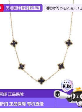 自营adornia14k Gold Plated Black Floral Station Necklace - b