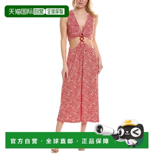 Ramy 红色 Brook 中长连衣裙 美国奥莱直发 Beck 自营