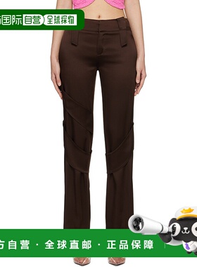 1h可退 香港直邮潮奢 Blumarine 蓝色情人 女士 棕色 Spiral 长裤
