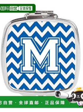 自营 Carolines Treasures CJ1045-MSCM 字母 M 雪佛龙蓝白正品