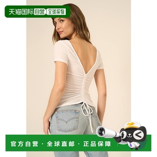 social 白色 tHappy Pointelle褶边后肋T恤 美 Hour 自营project