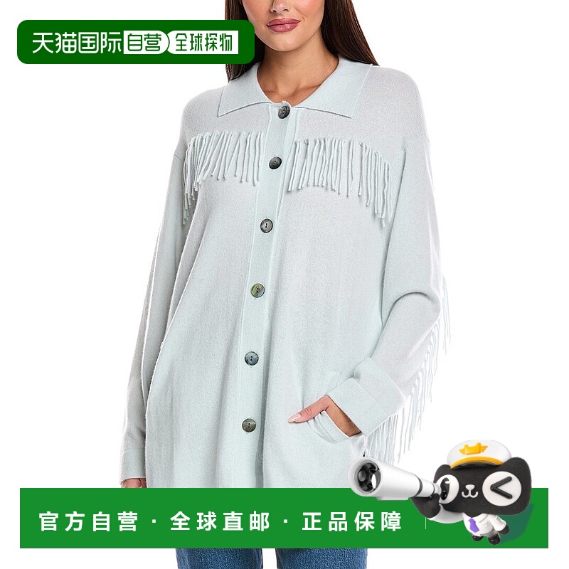 自营 brodie cashmereBrodie羊绒流苏Imogen羊绒夹克-蓝色 美国奥