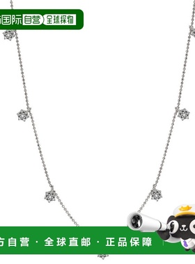 自营 Suzy Levian 14K 白金 .30cttw 钻石花站项链 - 白色 美国奥