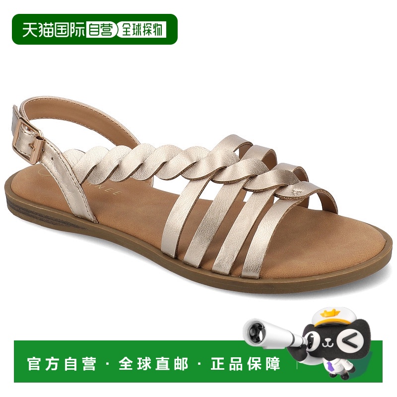 自营 journee collectionJournee女式Solay平底凉鞋-香槟 美国奥