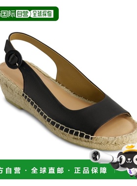 自营Bernardo Melila Leather Espadrille - black 美国奥莱直发