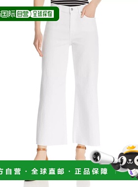 自营7 for All Mankind Alexa Jeans Women's White Raw Hem Wide