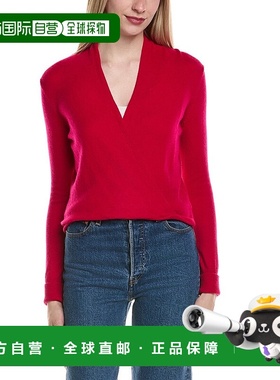 自营sofiacashmere现代人造羊毛和羊绒混纺毛衣-粉红色 美国奥莱