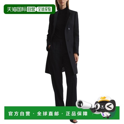 自营Reiss Mia Wool-Blend Coat - black 美国奥莱直发