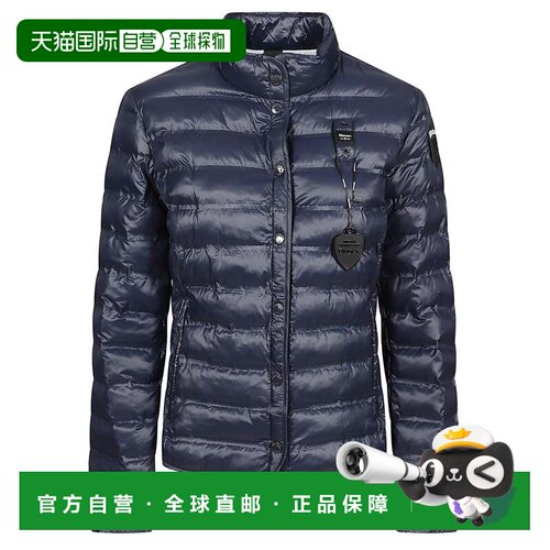 自营blauerMoon Light Blue Puffer Jacket With Stand-Up Collar