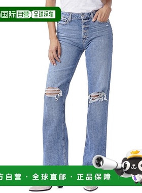 自营PAIGE Leenah Magda Destructed Jean - blue 美国奥莱直发