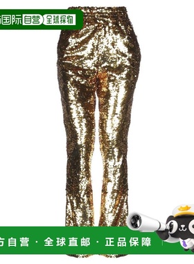 【美国直邮】faith connexion 女士 休闲裤高腰条纹喇叭松紧