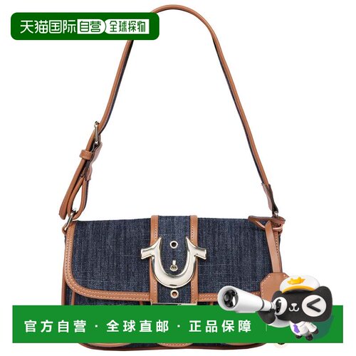 自营True Religion Double Pocket Denim Satchel with Horseshoe