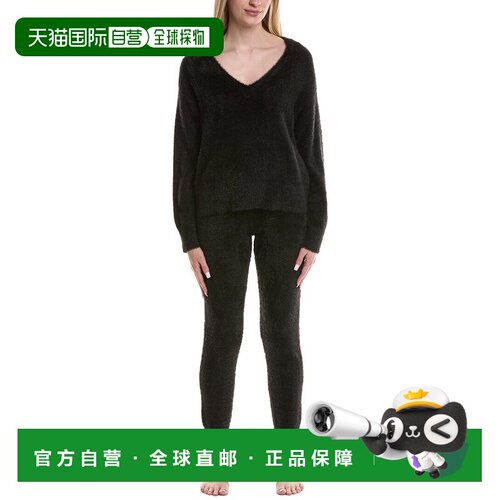 自营PJ Salvage 2pc Cozy & Chic Pajama Set - black 美国奥莱直