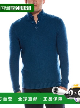 自营 autumn cashmere秋季羊绒混纺纽扣套头衫-蓝色 美国奥莱直发