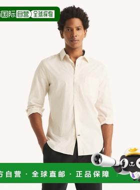 自营Nautica Mens Printed Shirt - bright white 美国奥莱直发